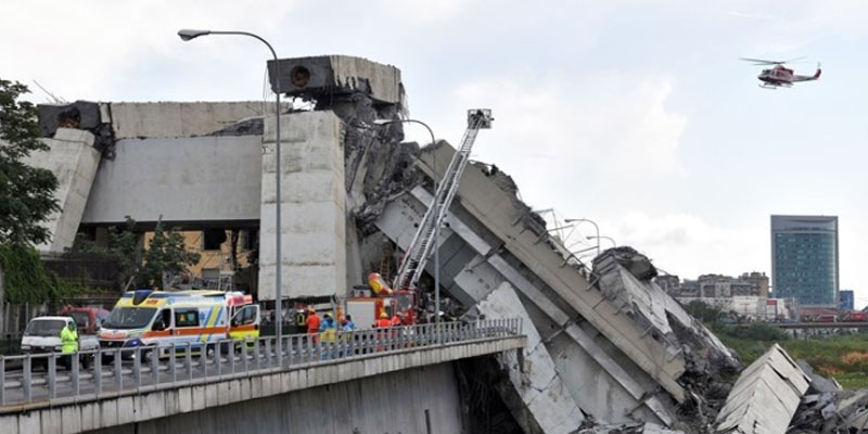 إيطاليا: إعلان حالة الطوارئ والحداد إثر انهيار جسر جنوة
